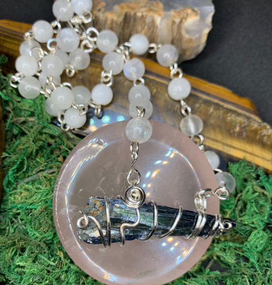 'Eternal' Moonstone & Vivianite Necklace