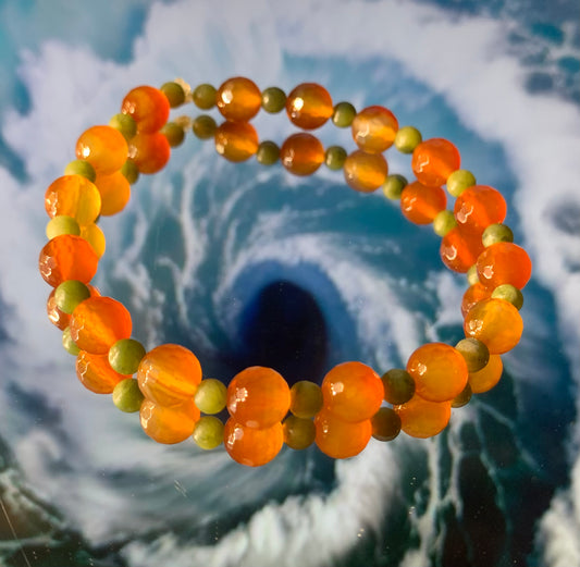 'Carrots & Peas?' Carnelian & Jade Bracelet