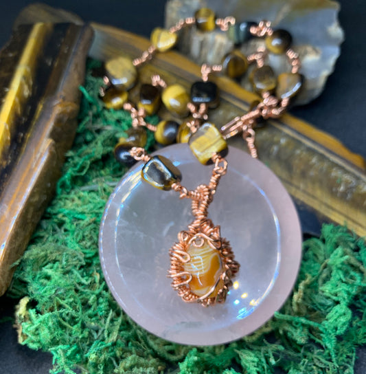 'Duty & Diligence' Carnelian & Tiger's Eye Necklace