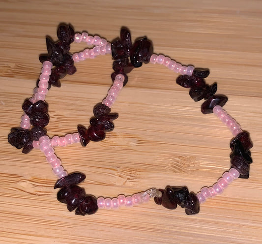 'Devoted Heart' Garnet Anklet