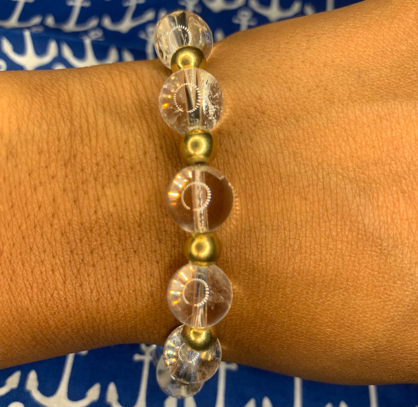 'Gilded Wave' Clear Quartz Bracelet
